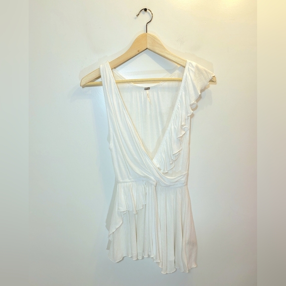 Free People Float Away Asymmetrical Ruffle Tank - Picture 3 of 3